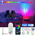 Miniatyrbillede 2 af 11: Stue Værelse Dæmpbar Hjørne Gulv Lampe 150cm Stativ Tuya Smart RGB LED Humør Lys