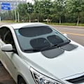 Pikkukuva 5 / 8: 5 kpl auto ikkuna aurinkosuoja kansi aurinko UV suoja auto etu taka musta ikkuna verho sivu lasi verkko aurinkovarjot