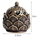 Miniatyrbillede 4 af 6: Retro Kobber Lille Lotus Lomme Hollow Out Røgelse pind Brænder Messing Røgelse Holder