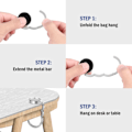 Miniatyrbild 5 av 7: Hög kvalitet 4 delar Vikbar Handväska Hängare för Bord Bärbar Metall Hängande Non-Slip Mångsidigt väska krokar