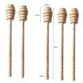 Miniatyrbilde 5 av 6: Best kvalitet 5 biter Honning Dipper Pinn Lang Håndtak Tre Honning Mixer Røre Praktisk Bar Ske 16cm Honning Miksestav Kjøkken Verktøy