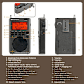 Miniatyrbillede 6 af 6: Reteness TR110 Portable SSB Shortwave Radio FM MW SW LSB AIR CB VHF UHF Fuld Band NOAA Alert Digital Radio Receiver for outdoor
