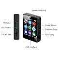 Pikkukuva 6 / 6: Kannettava HiFi MP3 soitin Bluetooth 5.0 Musiikki Stereo Kaiutin Mini MP4 Video Toisto TFT Näyttö TYPE-C Lataus,ilman korttia