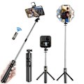 Miniatyrbild 7 av 8: Trådlös Selfie Stick Stativ Stativ med Light Bluetooth Fjärrkontroll Utdragbart Stativ