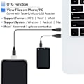 Miniatyrbilde 6 av 6: USB Flash 64G Digital Stemme Aktivert Opptakere Supertynn Mini Body 50H Kontinuerlig Diktafon Lyd Opptak enhet