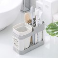 Miniatyrbild 5 av 7: 1 Set Användbar Arrangör Hållare Förtjockning Botten Oberoende Grids Stabil Enkel Vatten Dänerande Tandborste Stativ
