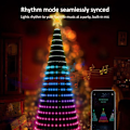 Miniatyrbild 5 av 6: Jul Tree Toppers Lights Flerfärgad Fairy LED Star String Waterfall Xmas APP Bluetooth Hem Yard Semester Dekor