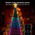 Miniatyrbilde 5 av 6: Jul Tre Toppers Lys Flerfarget Fairy LED Stjerne Snor Foss Xmas APP Bluetooth Hjem Gard Ferie Dekor