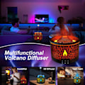 Miniatyrbilde 5 av 7: Eterisk Olje Diffuser Luftfukter Aroma Diffuser Aromaterapi Vulkan Luftfukter med flamme & Volcano Mist Mode 2 Colors Timer