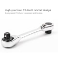 Miniatyrbilde 5 av 5: Mini 1/4tommer Dobbel Ended Quick Socket Ratchet Nutch Stang Skrutrekker Bit Hånd verktøy