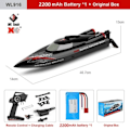 Miniatyrbillede 2 af 7: RC Båd 2,4Ghz 55KM/ H Børsteløs Høj Speed Racing Skib 2200mAh Fjernbetjening Kontrol Speedbåd Legetøj