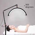Miniatyrbillede 3 af 7: 16 tommer LED Halv måne vipper lys temperatur 3000K-6000K gulv LED ring lampe