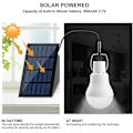 Pikkukuva 2 / 6: 7W aurinko valo vedenpitävä USB ladattu riippuva hätä auringonvalo teho lamppu ulko sisä talo aurinkoenergia lamppu valo aurinkopaneelit