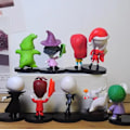 Miniatyrbillede 3 af 7: Mareridt Før jul Jack Skellington Pvc Action Figur Samling Model Boble Hoved Dukker Legetøj