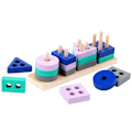 Pikkukuva 1 / 6: Baby Blocks Shape Pulma Lapset Puiset Rakennus Block lelut Varhaisopetus Värit Montessori Koulutuslelut