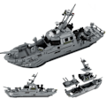 Miniatyrbild 1 av 6: Militär Serie WW2 Multifunktion Kust Frigat Gör-det-själv Modell Soldat Action Figurer Byggnadsblock Leksaker