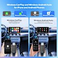 Miniatyrbillede 3 af 8: Trådløs Carplay Android Auto Trådløs Adapter Smart Dongle 2in 1 2,4G & 5,8Ghz WiFi BT Auto Connect Plug&Play For Wired AA  CP