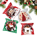 Miniatyrbilde 1 av 10: 100 stykker jule gave pose selv klebende cookies godteri innpakning pose