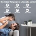 Miniatyrbild 5 av 5: Mini Digital Inomhus Rum Termometer Hygrometer För Hem Väder Station Vit