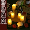Miniatyrbilde 2 av 6: 24 deler Oppladbare LED stearinlys Ved USB Timer Fjernkontroll Flimrende flammer