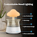 Miniatyrbillede 4 af 7: Regn sky nat lys befugter med regnende vand dråbe lyd og 7 farver led lys æterisk olie diffuser aromaterapi