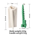 Miniatyrbillede 3 af 4: Julemand Spiral Lang Stang Stearinlys Silicone Skimmel Snemand Elg Jule Træ Twisted Stegt Dej