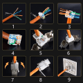 Miniatyrbillede 6 af 7: Afskærmet CAT8 Cat7 Cat6a Keystone Jack RJ45 Værktøjsmindre Type Zink Legering Modul Adapter Kobling