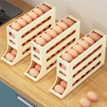 Miniatyrbild 3 av 7: Automatisk rullning Ägg ställ hållare förvaring box ägg korg mat behållare ägg fodral hållare kylskåp förvaring arrangör