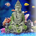 Miniatyrbilde 5 av 6: Buddha Statue Harpiks Håndverk Fisk Reker Hus Akvarium Fisk Tank Landskapsarbeid Dekorasjon Ornament