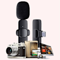 Miniatyrbild 11 av 11: Trådlös Lavalier Mikrofon Bärbar Ljud Video Inspelning Mini Mic för iPhone Android Live Broadcast Gaming Phone Mic