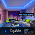 Miniatyrbilde 6 av 7: LED Strip Lights 12-24V 84LEDs/M Silicone Neon Rope Light with Music Sync RGBIC Dreamcolor Chasing Strip Tape