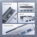 Miniatyrbillede 3 af 6: Data Transmission Hub Aluminium 4 Porte USB 3.0 Clip HUB