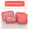 Miniatyrbillede 8 af 8: 6 stykker Pink Rejse Opbevaring Taske Stor Kapacitet Vandtæt Bagage