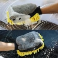 Miniatyrbillede 5 af 7: Vandtæt bil vask mikrofiber chenille handsker tykke bil rengøring mitt voks detaljer børste