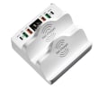 Miniatyrbilde 1 av 6: 80W 6 porter USB lader stasjon med dobbel trådløs lader stativ hurtiglading 3.0 PD rask lader