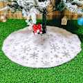 Miniatyrbilde 2 av 9: Jul tre skjørt dekor hvit plysj pels jul tre base matte trekk god jul pynt