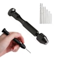 Miniatyrbild 1 av 9: Mini Mikro Aluminium Hand Drill Med Keyless Chuck HSS Stål Twist Drill Bit