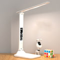 Miniatyrbillede 3 af 11: LED skrivebord lampe USB dæmpbar touch foldbar bord lampe med kalender temperatur ur nat lys