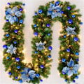 Miniatyrbilde 8 av 9: LED Blomster Garland Krans For Dører Hengende Jule Ornamenter Kunstig Xmas Tre Jule Dekorasjon