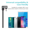 Miniatyrbillede 3 af 7: USB Type C kabel 180 grader hurtig opladning mobil telefon oplader kabel