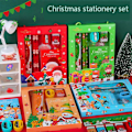 Miniatyrbild 3 av 10: Jul Skrivpapper Set Barn Tecknade Blyerts Suddgummi Linjal Memo Byddar Blyert Kniv Set