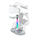 Miniatyrbillede 1 af 7: Controller Opladningsstation til PS VR2 Oplader Dock Stativ til Playstation VR2 Headset med RGB Lys Skærm Tilbehør