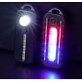 Miniatyrbillede 5 af 6: LED Rød Blå Skulder Politi Lys med Clip USB Oplader Blinker Advarsel Sikkerhed Lommelygte Lommelygte Bike Warn Lys