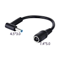 Miniatyrbilde 5 av 5: 7,4x5,0mm til 4,5x3,0mm tupp DC strøm adapter lader kontakt
