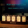 Miniatyrbillede 5 af 5: Digital Nixie Tube Ur med RGB LED Gløder til Hjem Desktop Dekoration. Luksus Boks