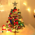 Miniatyrbillede 2 af 7: Bordplade kunstig juletræ med LED lys Navidad jule træer med pynt