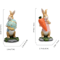 Miniatyrbillede 6 af 8: Påske kanin harpiks håndværk kanin dukke indretning skrivebord pynt kanin kram gulerod figur