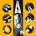 Miniatyrbild 6 av 6: Krympning Verktyg Nål-nos Tång Multitool Nipprar Kabel Tråd Stripper Aalikat Lång Nos Tång