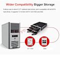 Miniatyrbillede 5 af 8: 6-Bay 2,5 tommer SATA SSD HDD Hot Swap Mobil Rack/Enclosure Hard Disk Enclosure Rack Data Storage