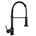 Miniatyrbillede 1 af 8: Mat sort Pull Down Køkken Armatur Krom Dobbelt Modes Dyse Varmt Koldt Vand Blander Kran Tap Messing Fjeder Køkken vask vandhaner